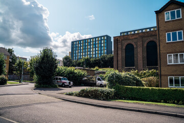 Streets in the city. Urban landscape. Architecture and exterior. Human habitat. Buildings and parks