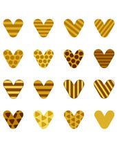 Scrapbooking collection of hearts icons in svg inkscape for decoration and stickers