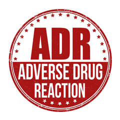 ADR ( Adverse Drug Reaction) grunge rubber stamp