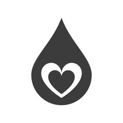 Blood drop icons. Heart and donation. Web design.