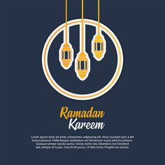 Ramadan Kareem greeting vector card and Wallpaper design template