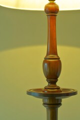 dim lighting room of the mahogany antique lamp. 

This expensive furniture is made in England. 
blurred background soft focus image.	