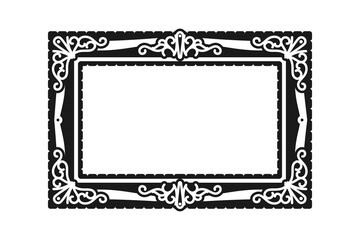 Vintage picture frame or photo frame in simple vector icon