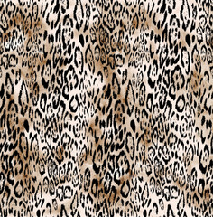 Seamless hand drawing leopard pattern, animal print