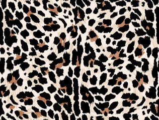 Seamless hand drawing leopard pattern, animal print