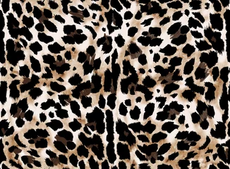 Foto op Plexiglas Seamless hand drawing leopard pattern, animal print © kenan