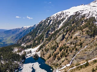 Poster de jardin  Aerial view of Suhoto Lake (The dry lake), Rila Mountain,  Bulgaria  © Stoyan Haytov