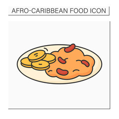 Ewa riro color icon. Beans porridge, Stewed beans. Yoruba traditional dish. Afro-Caribbean food.Local food concept. Isolated vector illustration