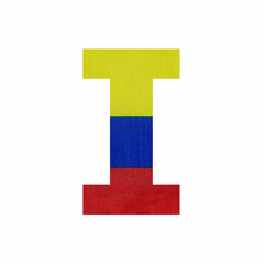 Obraz premium Capital I letter - Colombia flag colors