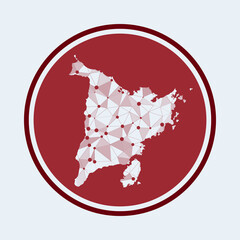 Panay icon. Trendy tech logo of the island. Geometric mesh round design. Technology, internet, network, telecommunication concept. Vector illustration.
