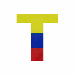 Capital T letter - Colombia flag colors