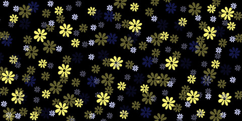 Fototapeta na wymiar Simple cute small pattern in flowers. Floral seamless background. Blooming botanical motifs scattered random. Trendy vector texture