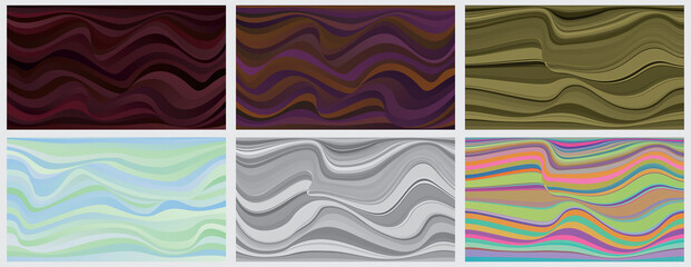 Set of Modern wave curve abstract presentation backgrounds