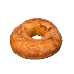 Doughnut roasted on a white background. Close-up