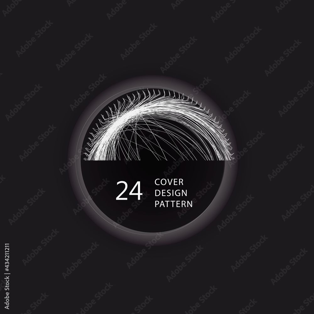 Poster abstract vector background, round futuristic wavy. circle shape. chaotic lines. abstract wave