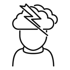 Rage man icon, outline style