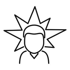 Agressive man icon, outline style