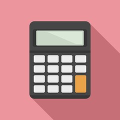 Bank teller calculator icon, flat style