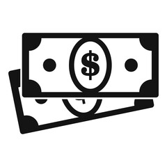 Bank teller cash icon, simple style