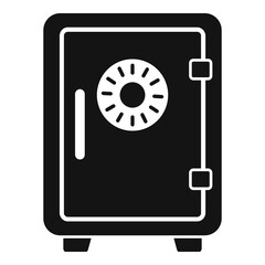 Bank teller money safe icon, simple style