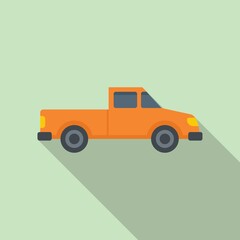 Hitchhiking pickup icon, flat style