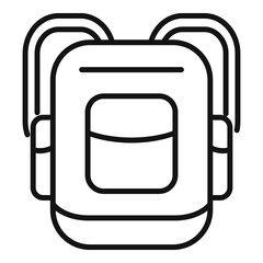 Hitchhiking backpack icon, outline style