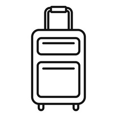 Hitchhiking travel bag icon, outline style