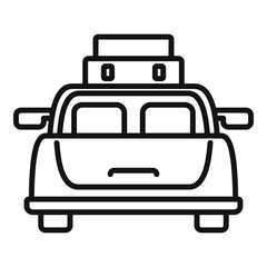 Hitchhiking car sedan icon, outline style