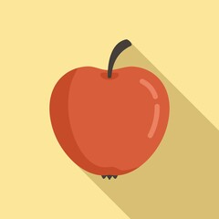 Eco apple icon, flat style