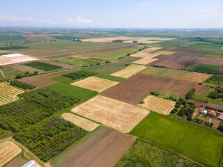 Aerial view of Upper Thracian Plain,  Bulgaria
