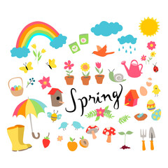 Spring garden nature. Spring garden icons