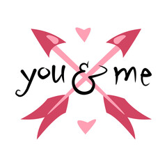 arrows against each other and text You & Me
