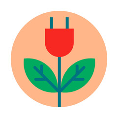 electric plugs with leaves forming a flower