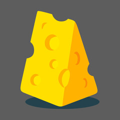a piece of cheese in cartoon style