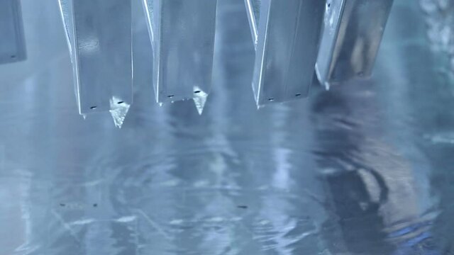 Matalic Pieces Galvanized on Boiling Zinc Bath