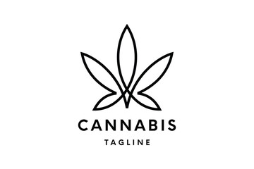 cannabis Logo or Hemp Logo Vector Template