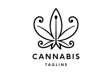 Obraz premium cannabis Logo or Hemp Logo Vector Template