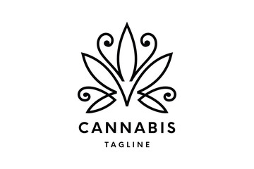 cannabis Logo or Hemp Logo Vector Template