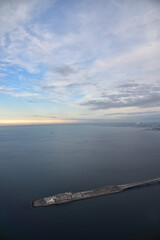 coast line and an artificial island of Tokyo Bay