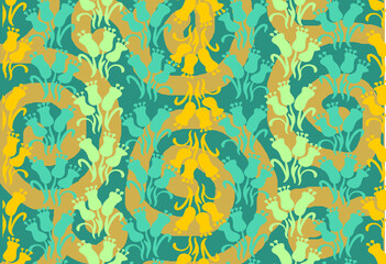 Indonesian batik motifs with very distinctive, exclusive plant patterns. vector EPS 10