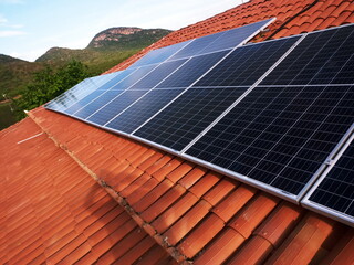 solar panels on roof
