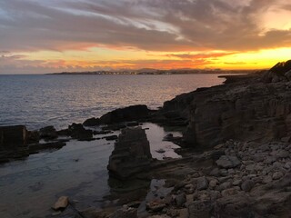 sunset over the sea