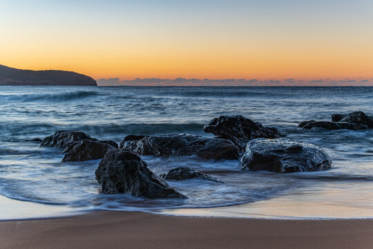 Sunrise at the seaside with clear skies