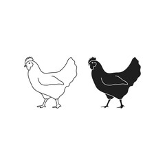 Chicken icon flat vector illustration