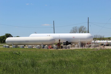 Propane storage tanks out in country for rural use
