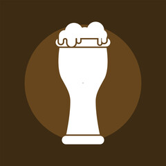 Isolated sketch of a beer glass with foam