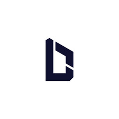 letter ld square geometric simple logo vector