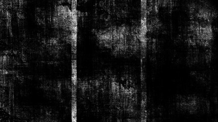 Black and white texture of scratches, chips, scuffs, dirt on old aged surface . Old film effect overlays for space or text. Stock illustration.
