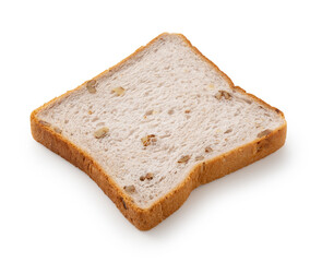 Walnut bread placed on a white background.