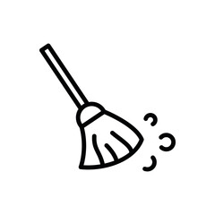 Broom icon design template, outlined style